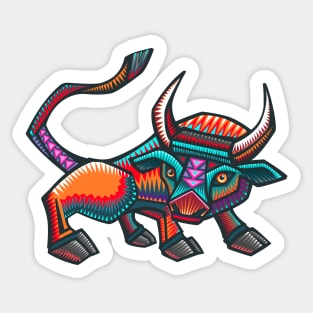 Mexican bull hand drawn illustration Sticker